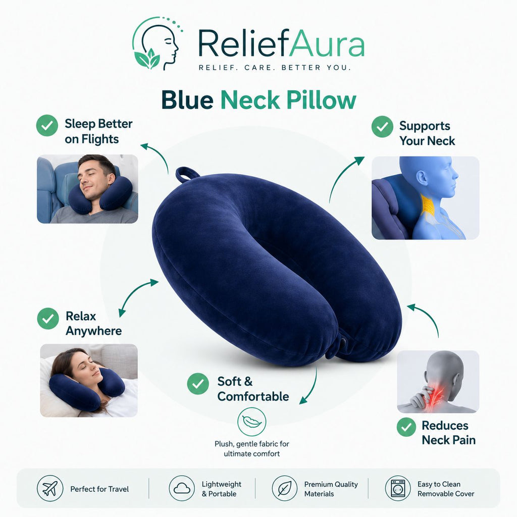 Premium Memory Foam Travel Neck Pillow