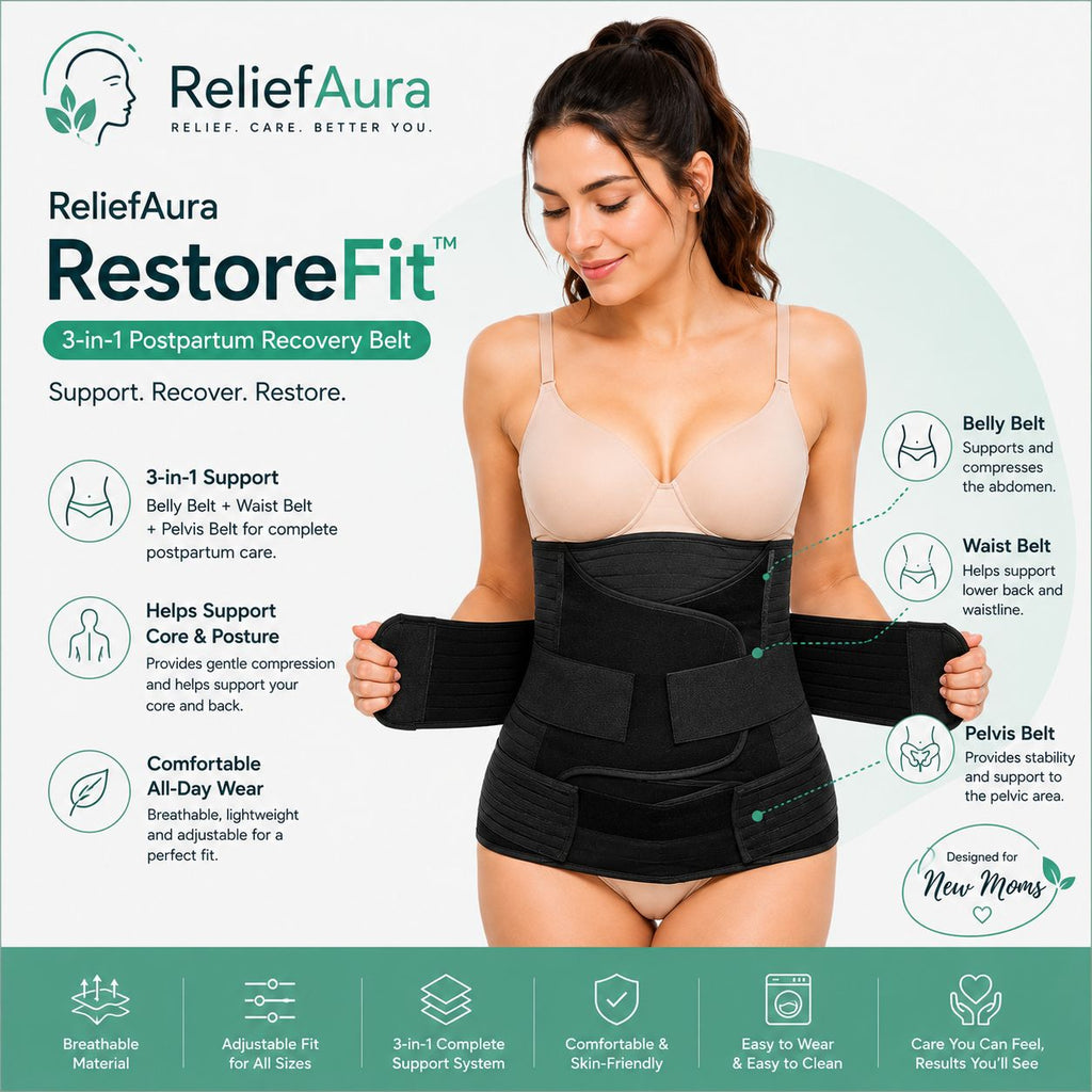 ReliefAura RestoreFit – 3-in-1 Postpartum Recovery and Slimming Belt